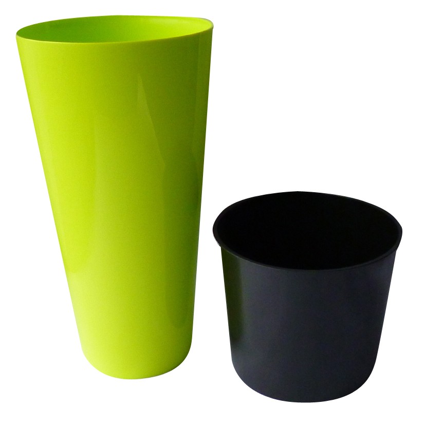 KAXL Plastový květináč 8L TUBUS SLIME SHINE Limetka DTUS200S