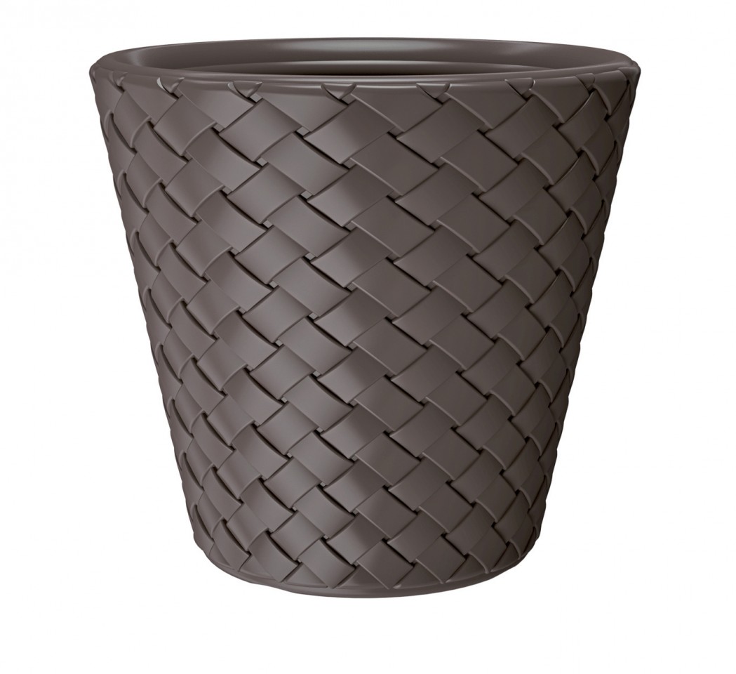 PROSPERPLAST MATUBA Květináč 34,8x32,4cm bambus hnědá DBMA350h