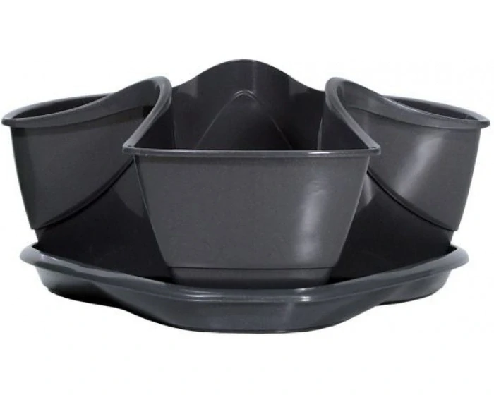 PROSPERPLAST Květináč na bylinky COUBI HERBAL grafit 29,5cm