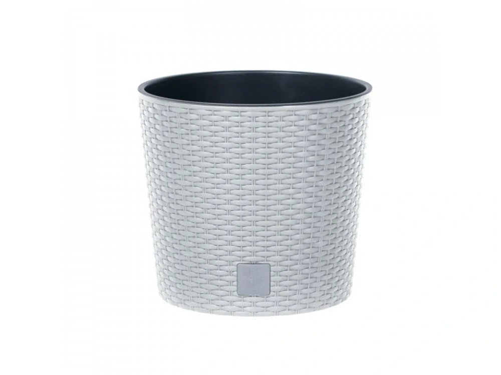 PROSPERPLAST Květináč RATO ROUND + vklad bílý 20,0 cm