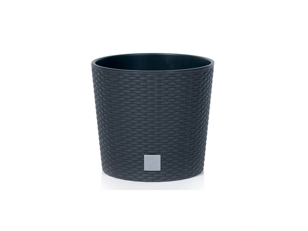 PROSPERPLAST Květináč RATO ROUND + vklad antracit 30,0 cm