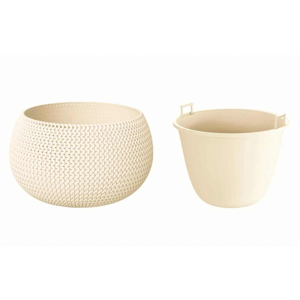 PROSPERPLAST Květináč s vkladem SPLOFY BOWL krémový 29cm