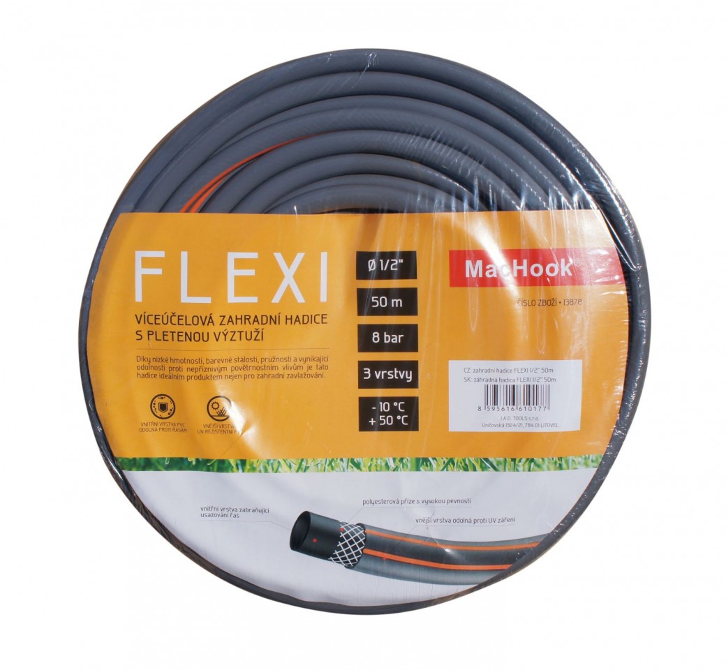 MacHook 13888 FLEXI 1 1/4" 50m zahradní hadice šedo-oranžová