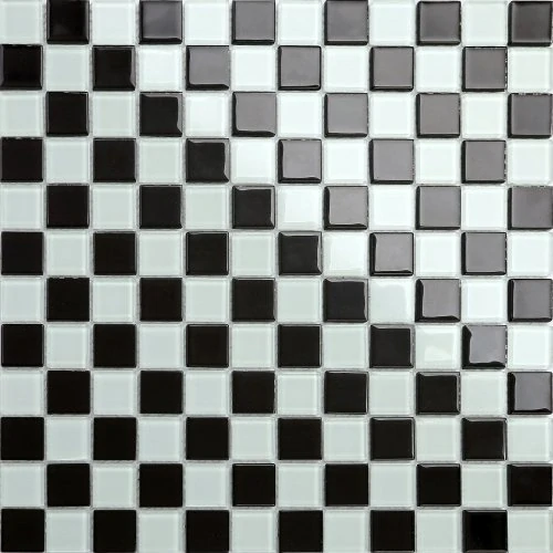 Maxwhite CH4011PM Mozaika skleněná bílá černá šachovnice 30x30cm sklo