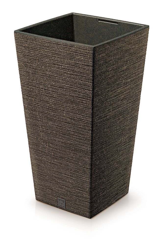 PROSPERPLAST Kvetináč FURU SQUARE ECO WOOD 39,5cm kávový