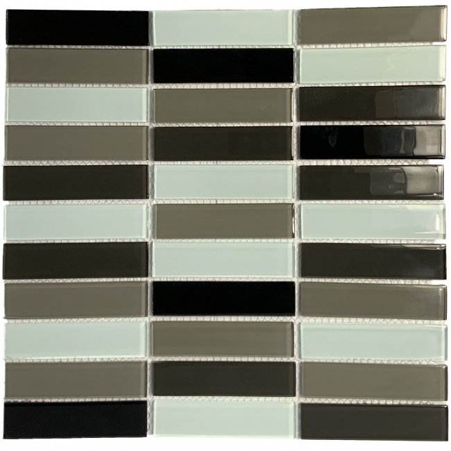 Maxwhite ASHS5-3 Mozaika skleněná černá šedá bílá 29,7x29,7cm sklo
