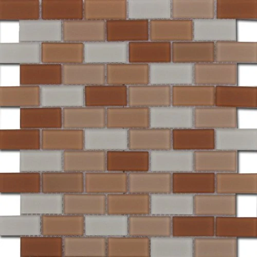 Maxwhite ASHS2-4 Mozaika skleněná hnědá světle hnědá krémová 30x30cm sklo