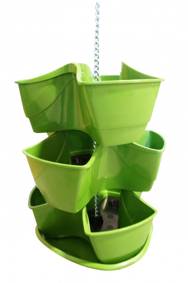 Prosperplast květináč kaskáda "COUBI", DKN 300W, oliva, rozměr 295x295x880 mm