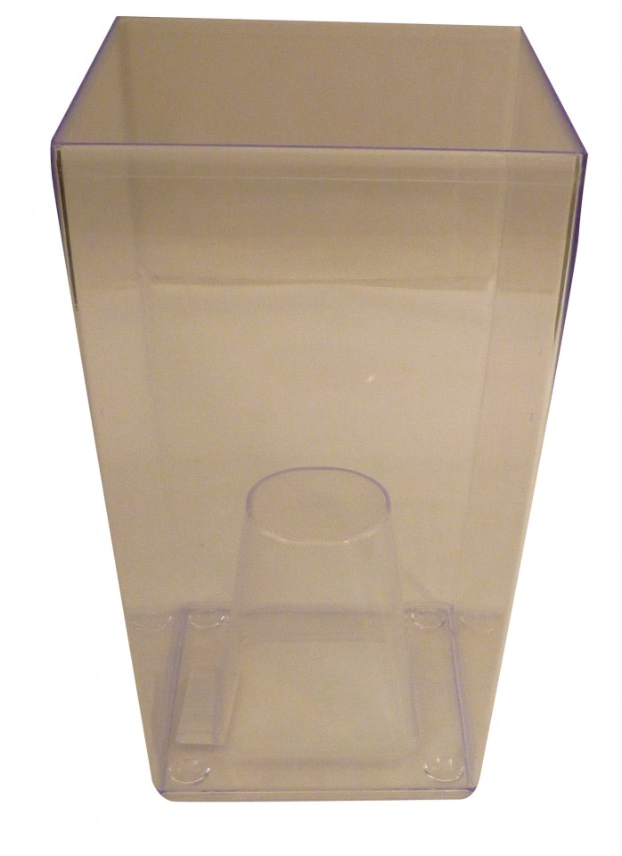 Prosperplast obal na květináč hranatý, DUW 120P, čirý, rozměr 120x120x200 mm