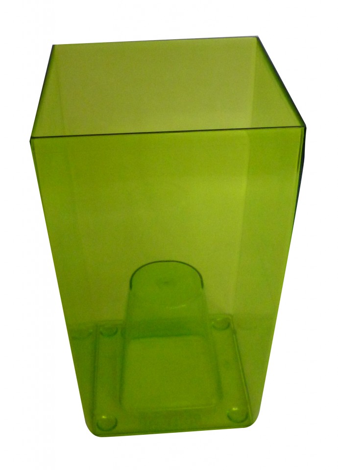 Prosperplast obal na květináč hranatý, DUW 120P, zelený, rozměr 120x120x200 mm