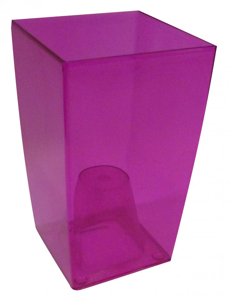 Prosperplast obal na květináč hranatý, DUW 120P, růžový, rozměr 120x120x200 mm