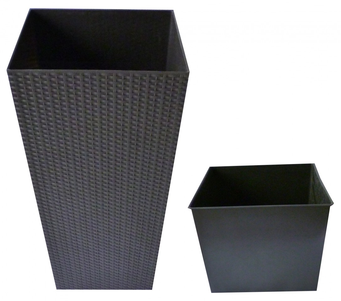 Prosperplast 12247 Květináč RATO SQUARE 40 cm, hnědý