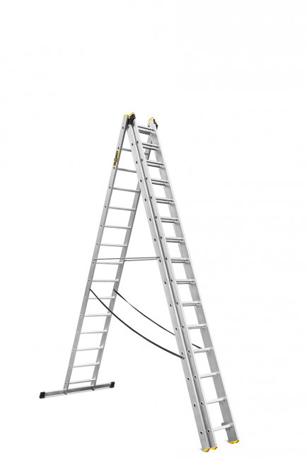 Žebřík DW3-15PRO 3x15 hliníkový, 3-dílný, výsuvný