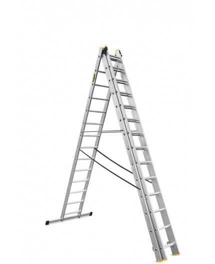 Drabest Žebřík DW3-13PRO 3x13 hliníkový, 3-dílný, výsuvný