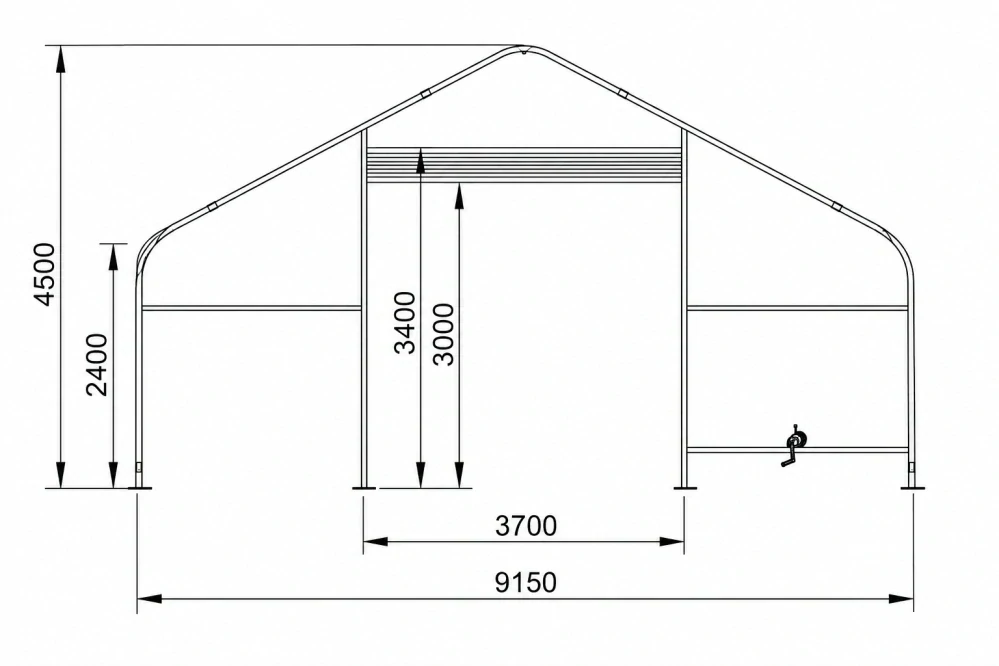 Garlist Hala 9,15x12x4,5 m plachtová, PVC 750 g/m² (GH12/750)