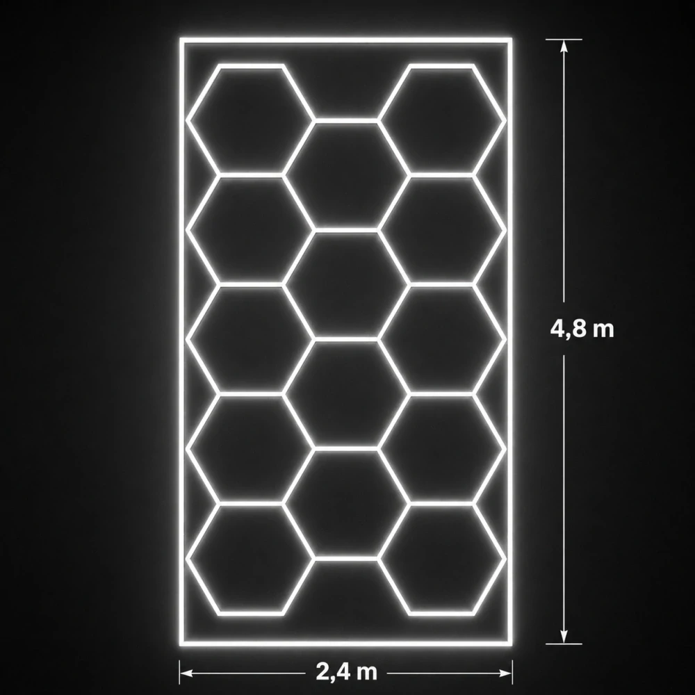 Garlist LRX-14 Hexagon 680 W LED osvětlení, 2,4 × 4,8 m