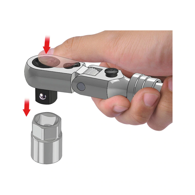 WURTH RÁČNA S KLOUBOVOU HLAVOU 3/8", VÝSUVNÁ.