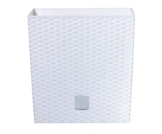 PROSPERPLAST Květináč RATO LOW + vklad bílý 26,2cm