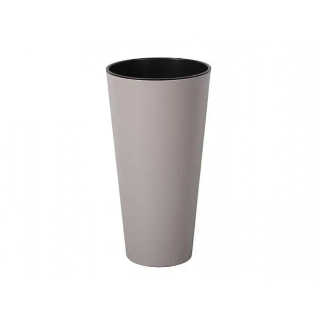 PROSPERPLAST Květináč TUBUS SLIM + vklad mocca mat 15cm
