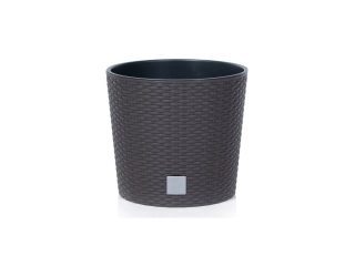 PROSPERPLAST Květináč RATO ROUND + vklad umbra 30,0 cm