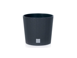 PROSPERPLAST Květináč RATO ROUND + vklad antracit 30,0 cm