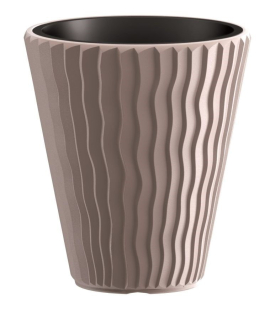 PROSPERPLAST Květináč SANDY + vklad mocca 39 cm