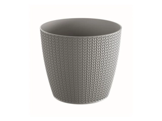 PROSPERPLAST Květináč WHEATY šedý kámen 12,8cm