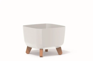 PROSPERPLAST Květináč GRACIA SQUARE 24cm bílý