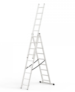 Garlist GST Profi Žebřík hliníkový třídílný, 3x9 příček