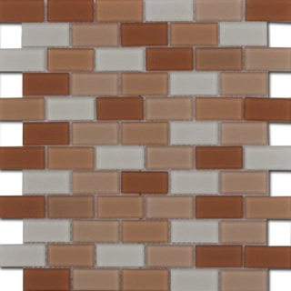 Maxwhite ASHS2-4 Mozaika skleněná hnědá světle hnědá krémová 30x30cm sklo