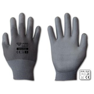 Rukavice pracovní polyuretan Pure gray vel.9